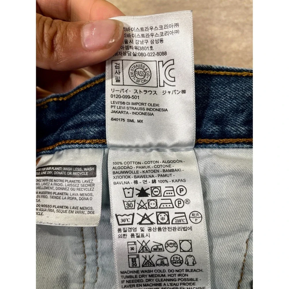 Levi's 501 Authentic Jeans Mens 40x30 Blue‎ Denim Cotton Straight Leg Button Fly